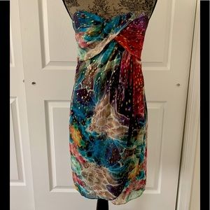 Nicole Miller Multicolor Strapless Dress. Size 6